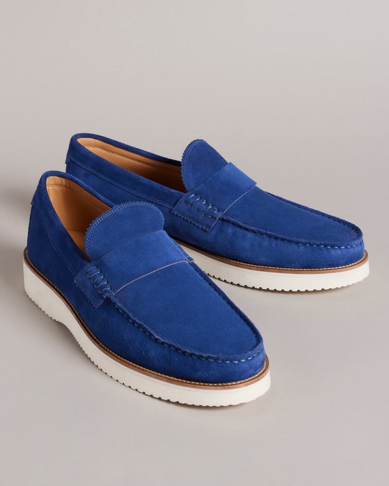 Mocassins Ted Baker Isaacc Homme Bleu | RCJ2377OU