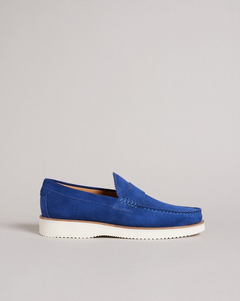 Mocassins Ted Baker Isaacc Homme Bleu | RCJ2377OU