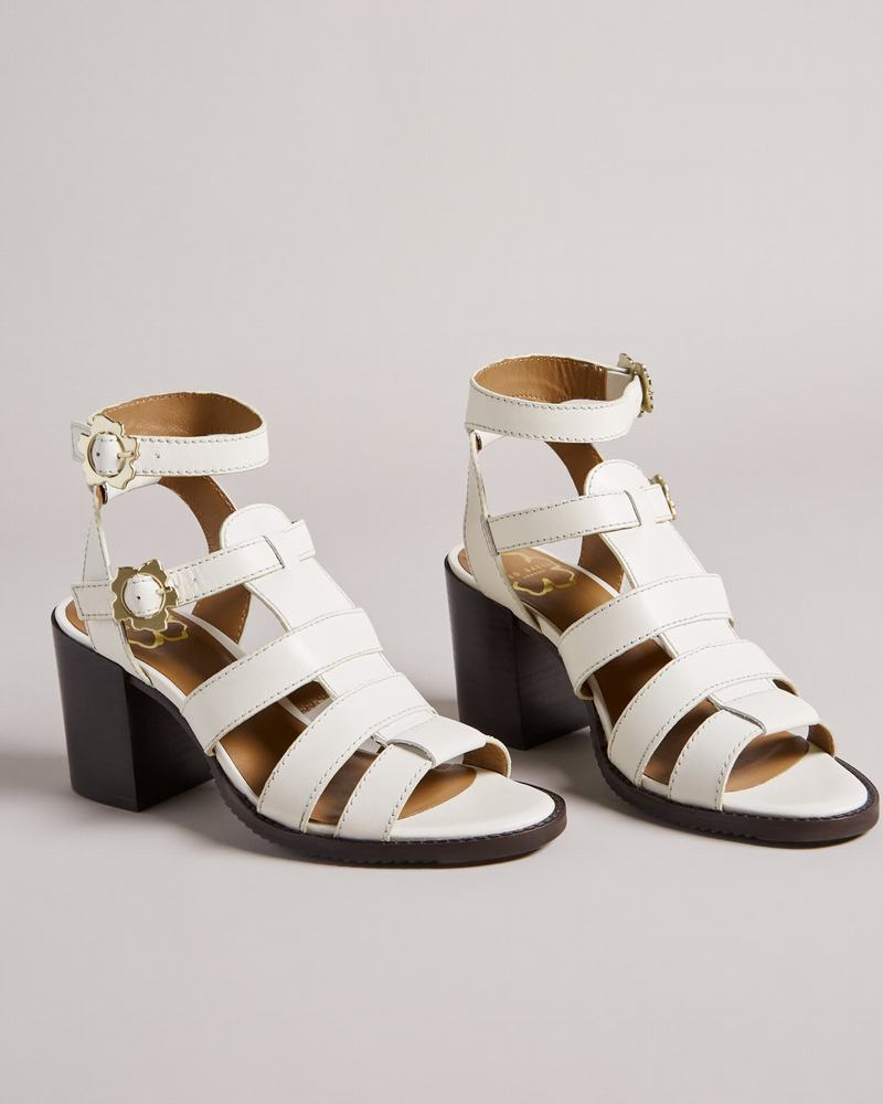 Sandales à Talons Ted Baker Tabaria Femme Blanche | PLG7844CT